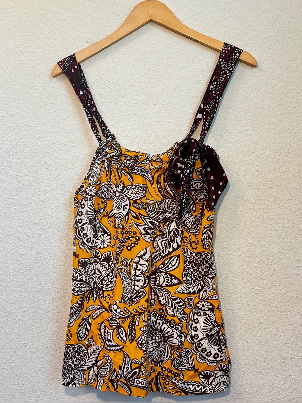 NWT Trina Turk Adjustable Strap Bohemian Silk Halter Tank Top Size P